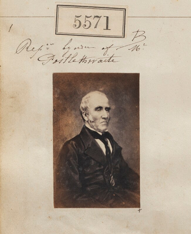 John postlethwaite ('reproduction by order of mr postlethwaite') npg ax55526
