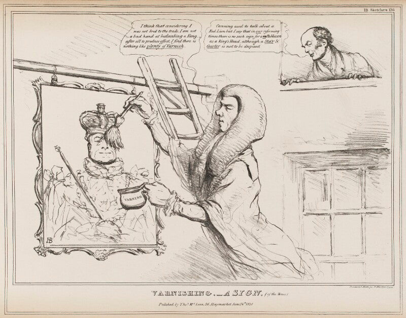 Varnishing. a sign. (of the times) npg d41071