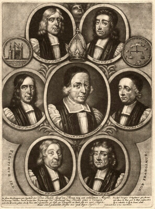 The seven bishops committed to the tower in 1688 npg d9286