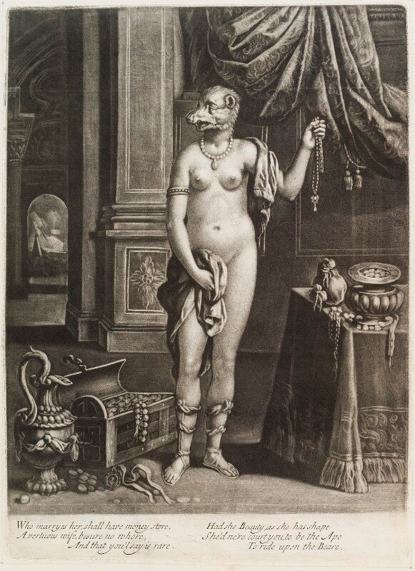 Naked woman with head of a bear npg d11734