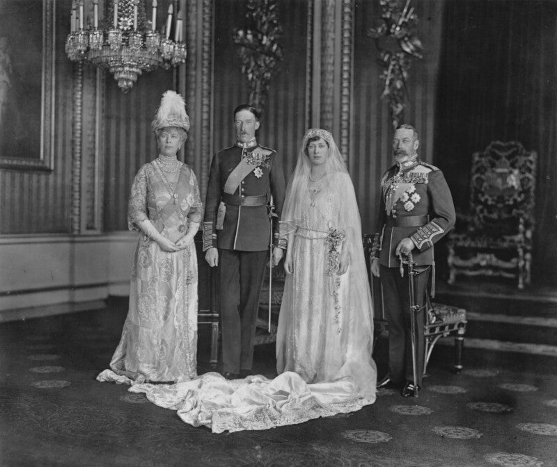 Queen mary; henry george charles lascelles, 6th earl of harewood; princess mary, countess of harewood; king george v npg x34568