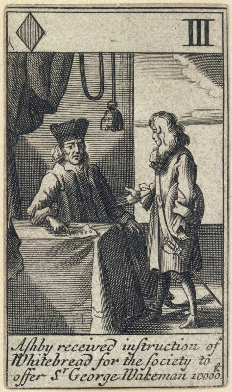 'ashby received instruction of whitebread for the society to offer sr george wakeman 10000£' npg d23011(k)