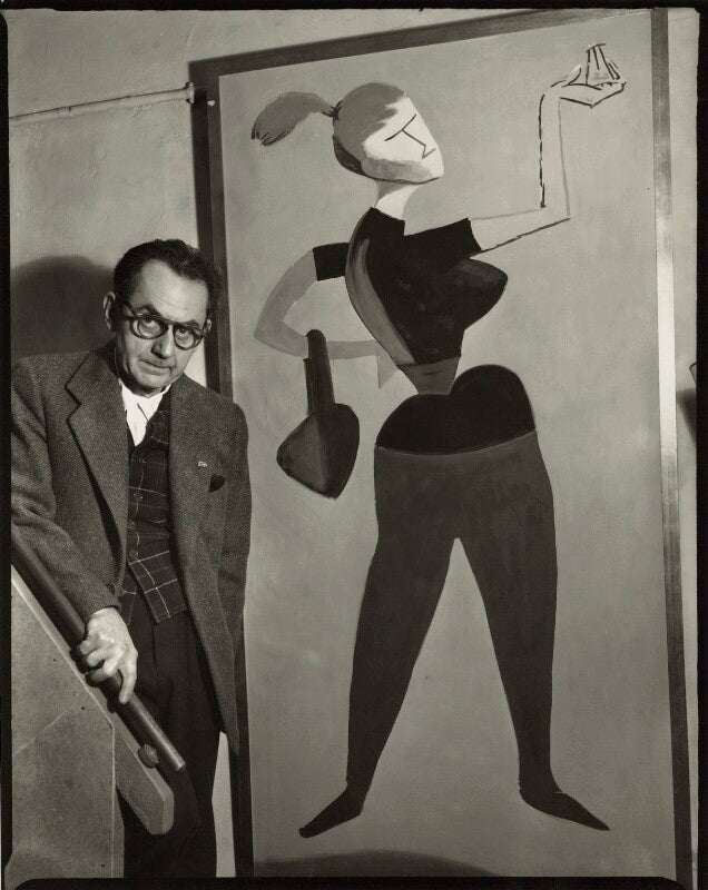 Man ray with his painting 'mademoiselle h' npg x132224