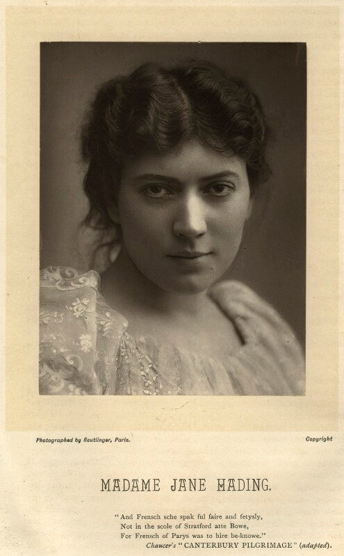 Jane hading (jeanne alfrédine tréfouret) in 'nos intimes' npg x17216