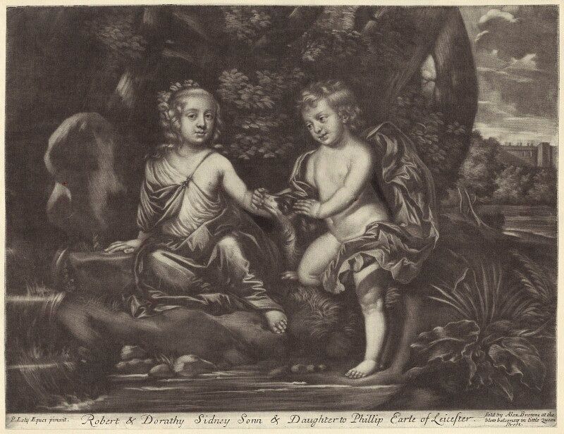 Dorothy cheeke (née sidney); robert sidney, 4th earl of leicester when children npg d29951