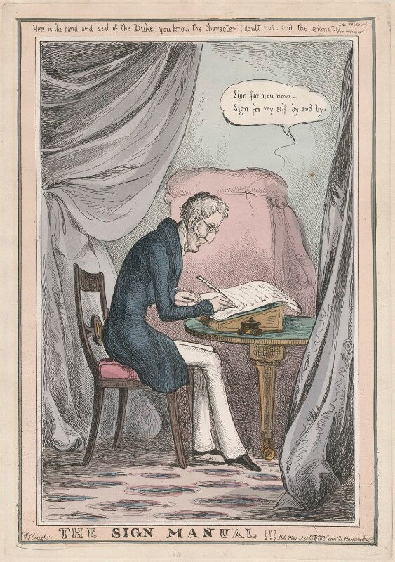 Arthur wellesley, 1st duke of wellington ('the sign manual') npg d48814