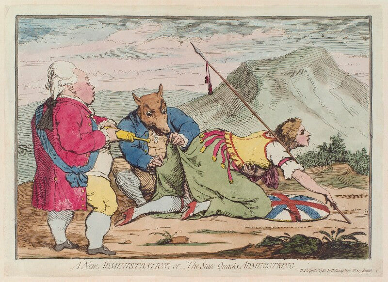 'a new administration; or the state quacks administring' (frederick north, 2nd earl of guilford; charles james fox) npg d12990