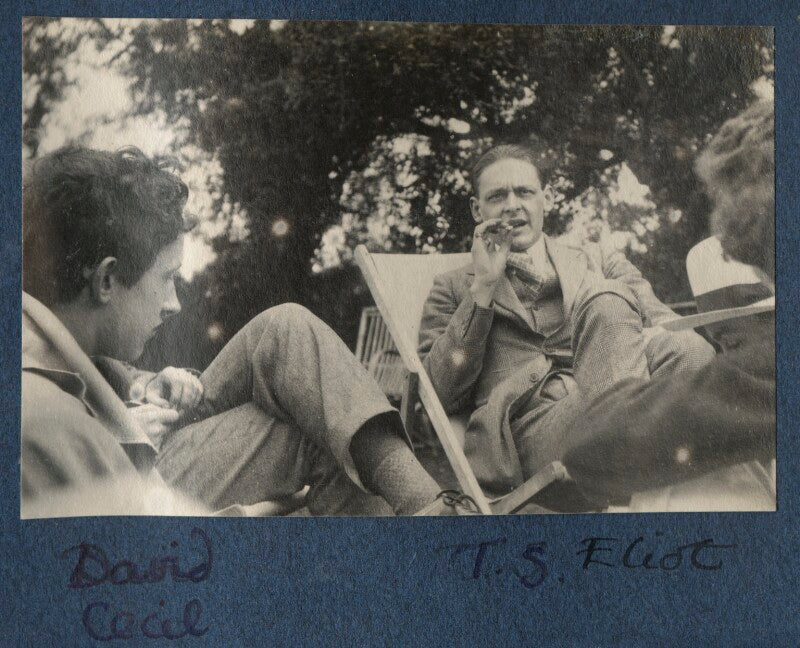 'sunday afternoon' (lord david cecil; t.s. eliot) npg ax141430