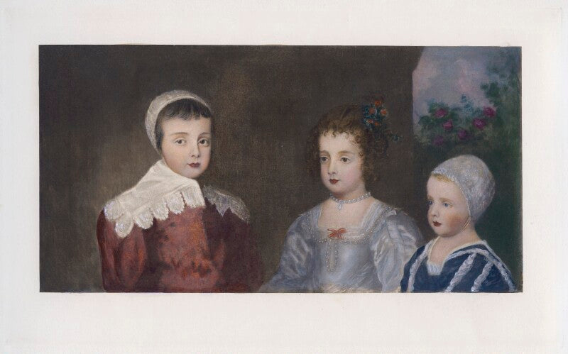 The three eldest children of charles i (king charles ii; mary, princess royal and princess of orange; king james ii) npg d42689