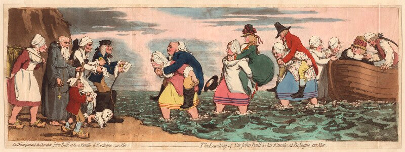 'the landing of sir john bull and his family, at boulogne sur mer' npg d13078