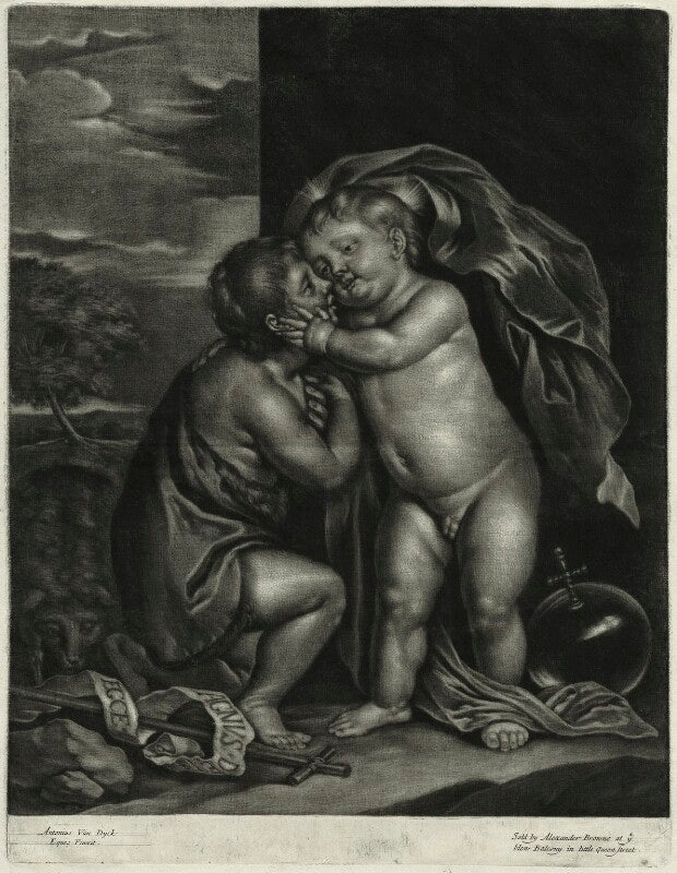 The infants jesus and john the baptist embracing npg d11450