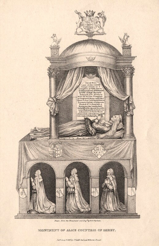 Alice spencer, countess of derby on tomb sculpture npg d108