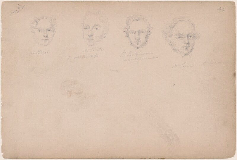 Mr pettet; possibly mrs pettet; mr robinson and possibly mr layall (mr mansell?) npg d23313(77)