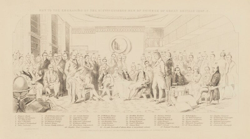 Key to engraving after 'men of science living in 1807 8' npg 1075b