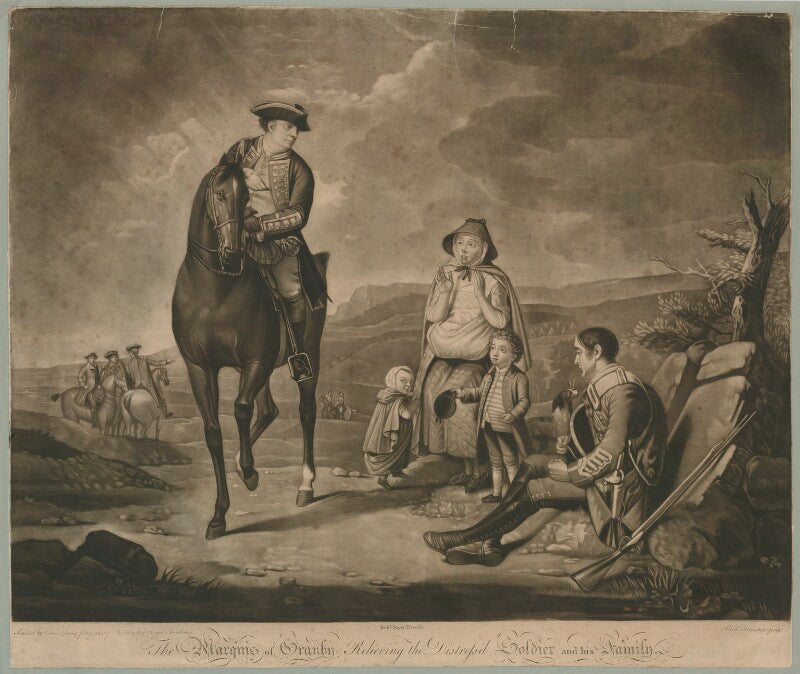 John manners, marquess of granby ('relieving the distress'd soldier and his family') npg d39975