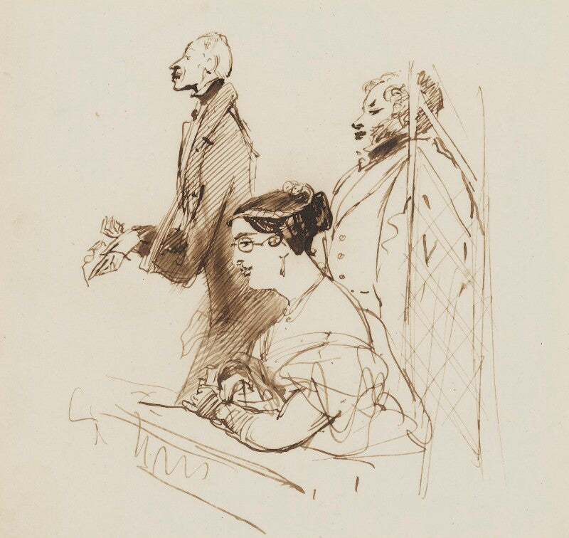 General phipps, mrs norton and 2nd baron alvanley at the theatre npg 4918