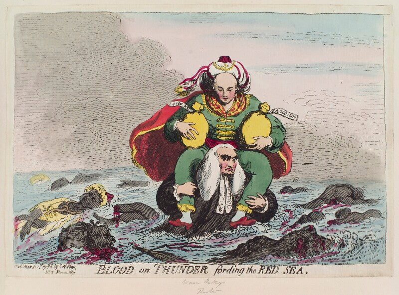 'blood on thunder fording the red sea' (edward thurlow, baron thurlow; warren hastings) npg d12374