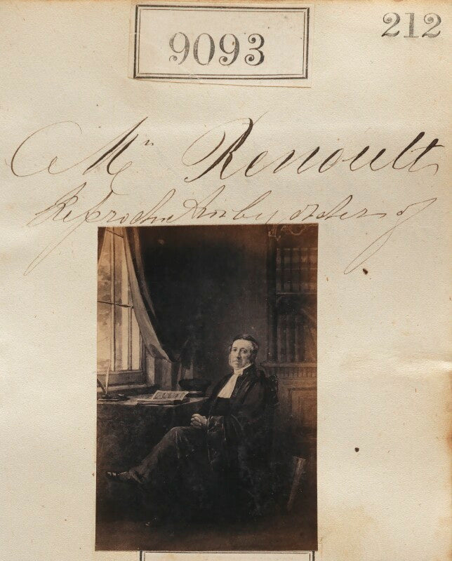 Unknown man ('reproduction by order of mrs renoult') npg ax58915