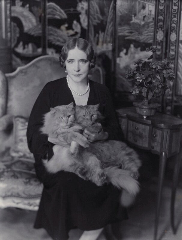 Elinor glyn with her cats candide and zadig npg x24929