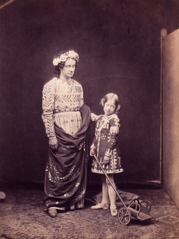 Charles john kean; ellen terry as leontes and mamillius in 'the winter's tale' npg x7954