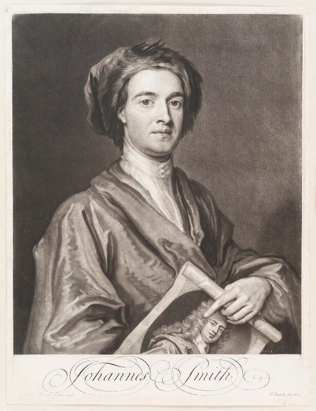 John smith holding print by john smith of sir godfrey kneller, bt npg d11491