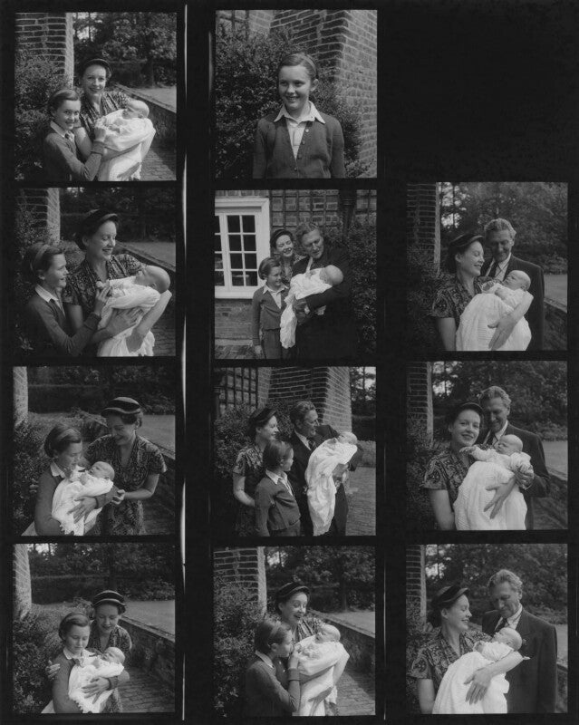 Phyllis calvert; peter murray hill; (anna) auriol lee (née murray hill); piers auriol murray hill npg x195175