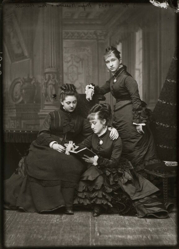 Miss barnett; adelaide fanny louise barber (née bassano); camilla teresa ('lily') serjeant (née bassano) npg x150673