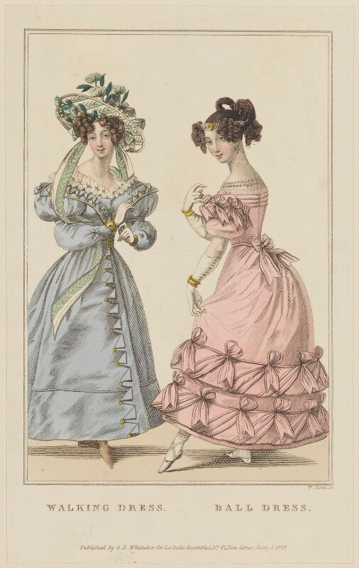'walking dress. ball dress', june 1828 npg d47624