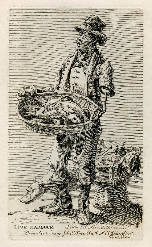 Unknown man selling fish ('live haddock') npg d40090