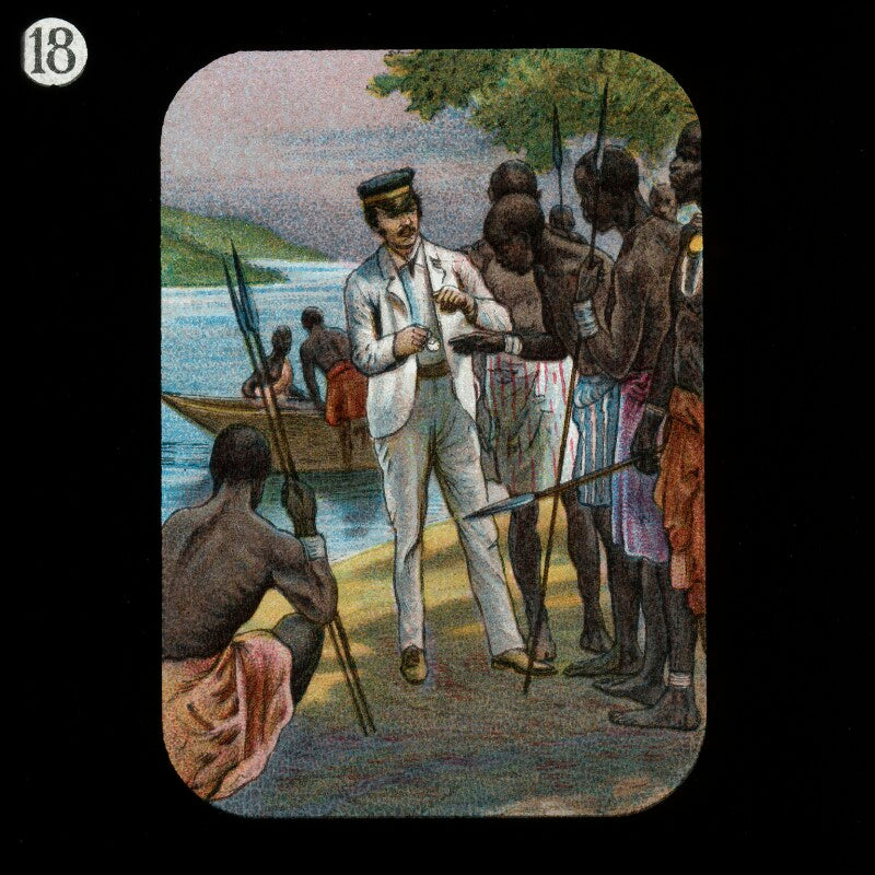 Showing watch to natives (david livingstone) npg d18391