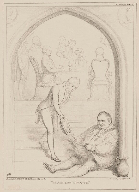 Dives and lazarus (charles james blomfield; william howley; sydney smith) npg d41590