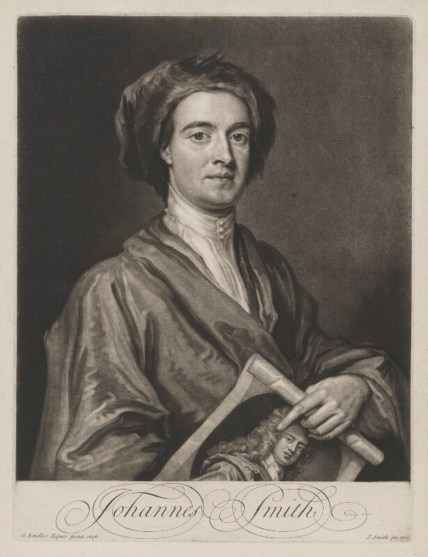 John smith holding print by john smith of sir godfrey kneller, bt npg d1340