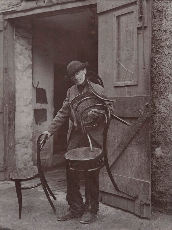 'any old chairs to mend?: the most popular chairman in torquay' (unknown man) npg x198800