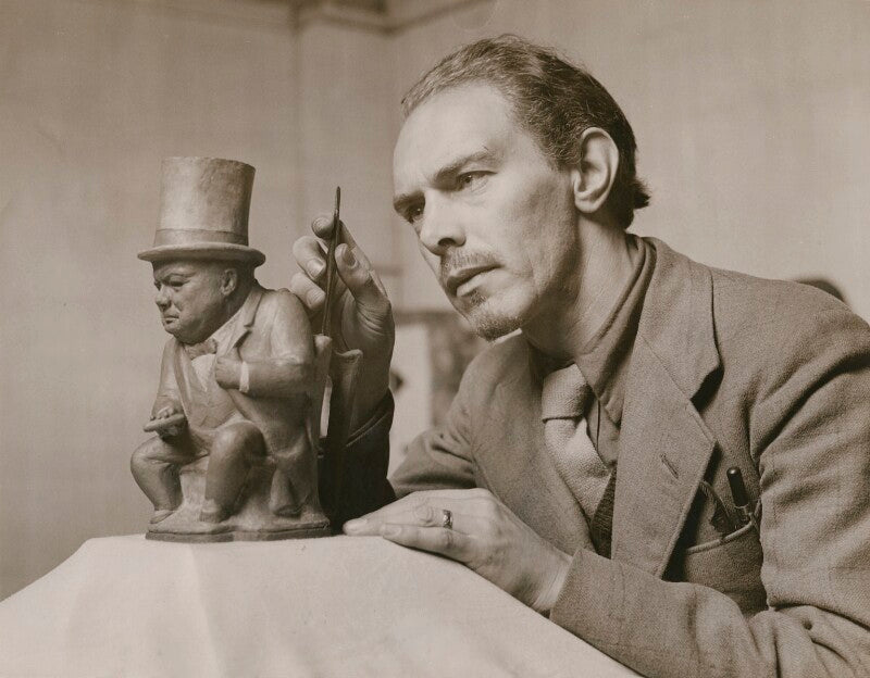 C. tim brown sculpting a winston churchill toby jug npg x200104