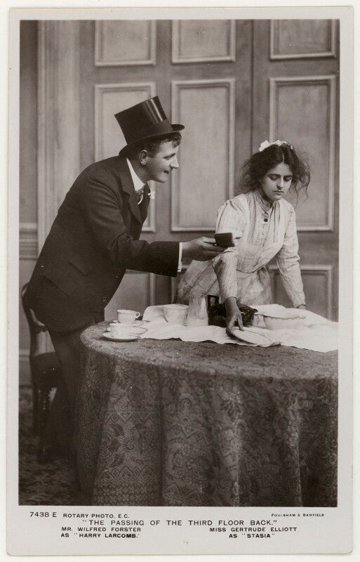Wilfred forster as 'harry larcomb' and gertrude elliot as 'stasia' in 'the passing of the third floor back' npg x201145