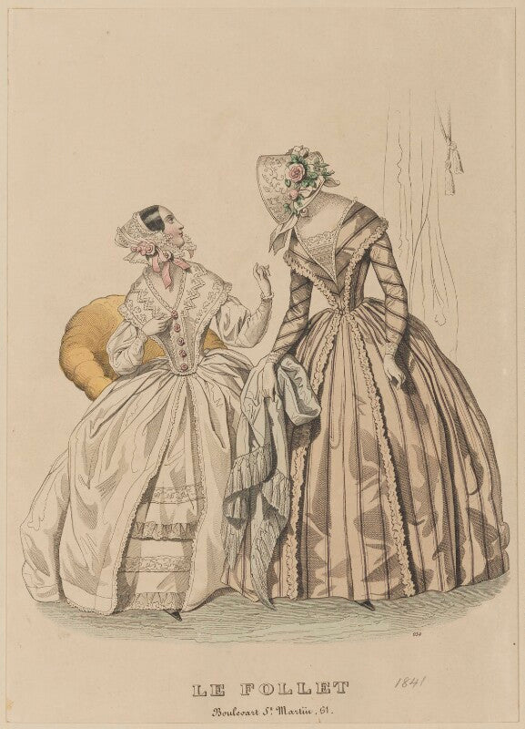 Toilette d'interieur and carriage costume, july 1841 npg d47877