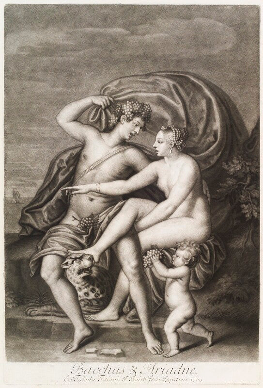 'loves of the gods': (bacchus; ariadne; cupid) npg d11709