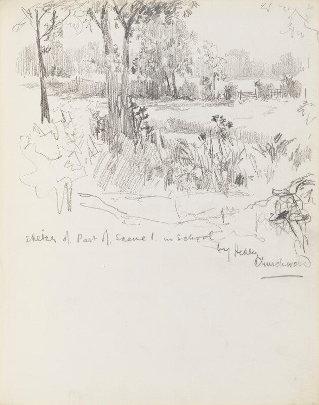 Sketch of part of scene 1 in school by hedley churchward npg d23134(20)
