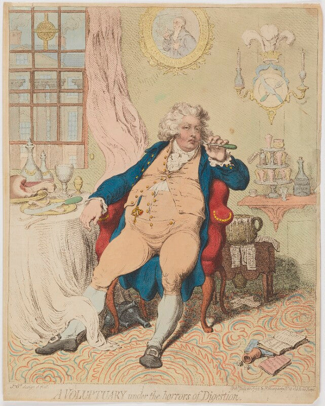 'a voluptuary under the horrors of digestion' (king george iv) npg d33359