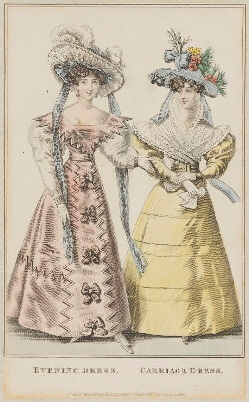 'evening dress. carriage dress', july 1829 npg d47648
