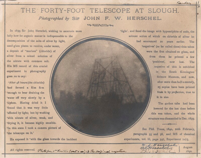 'the forty foot telescope at slough' npg x44706