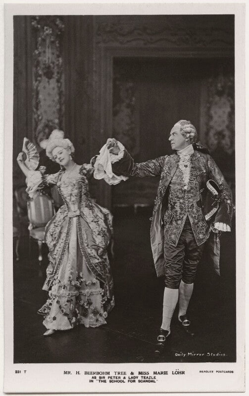 Marie löhr (lohr) as lady teazle; sir herbert beerbohm tree as sir peter teazle in 'the school for scandal' npg x8731