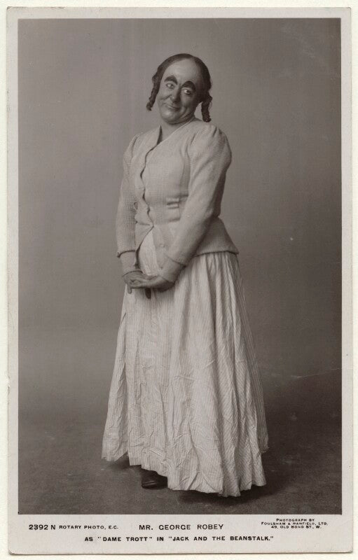 George robey as dame trott in 'jack and the beanstalk' npg ax160154