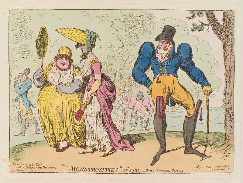 '"monstrosities" of 1799, scene, kensington gardens' npg d12699