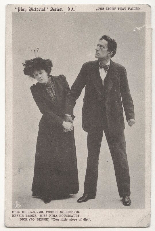 Sir johnston forbes robertson as dick heldar; nina boucicault as bessie broke in 'the light that failed' npg ax45902
