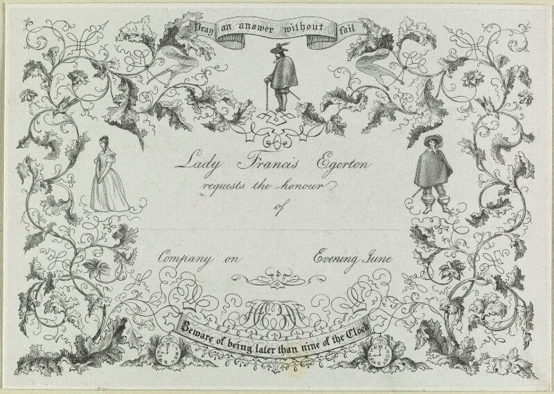 'invitation from lady francis egerton' npg d21837