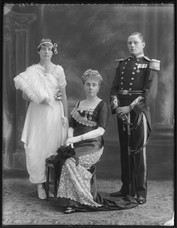 Barbara arundell (née clarke), lady wood; constance barbara (née clarke), lady baird (later lady kennedy); sir john stuart page wood, 6th bt npg x74941