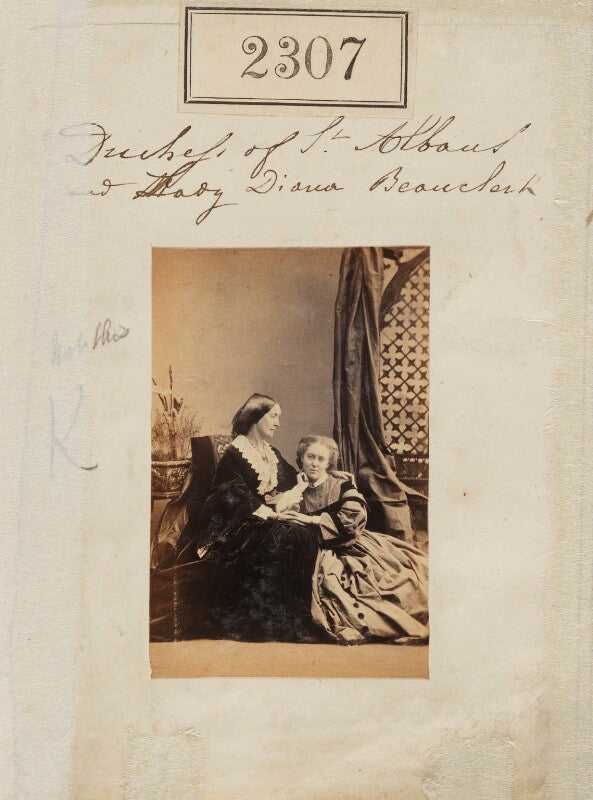 Elizabeth catherine (née gubbins), viscountess falkland; diana de vere (née beauclerk), lady huddleston npg ax51695