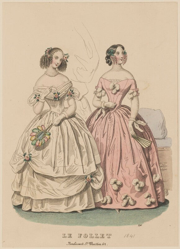 Ball and dinner dresses, january 1841 npg d47871