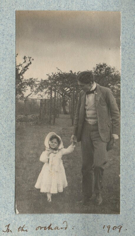 'in the orchard' (julian vinogradoff (née morrell); philip edward morrell) npg ax140117